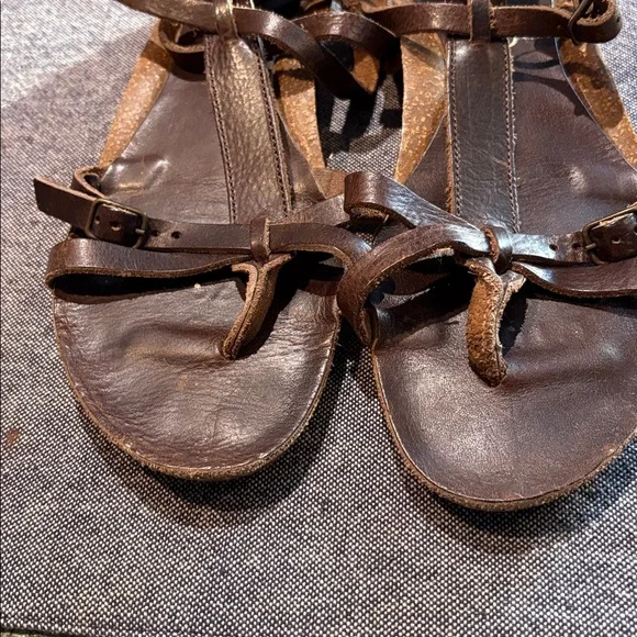 Eddie Bauer Leather Gladiator Sandals Brown Ankle Strap Comfort Women 9 - Picture 5 of 5